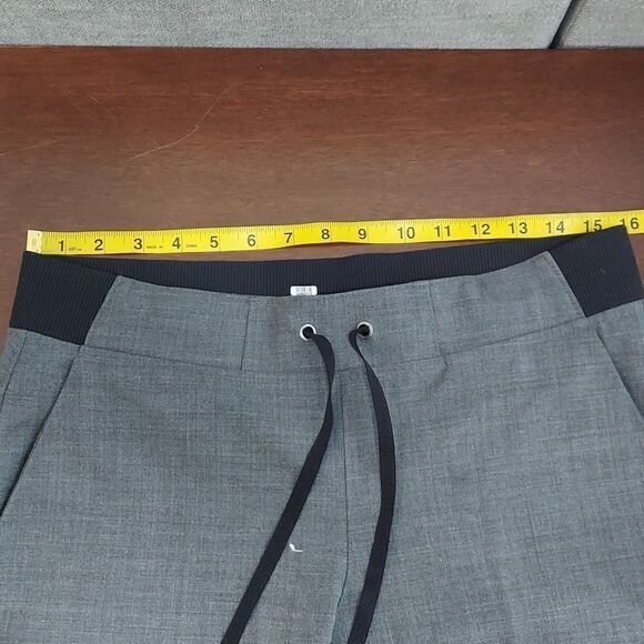 Athleta Midtown Gray Wool Blend Drawstring Straight Leg Trouser Sz 10T - Picture 11 of 14